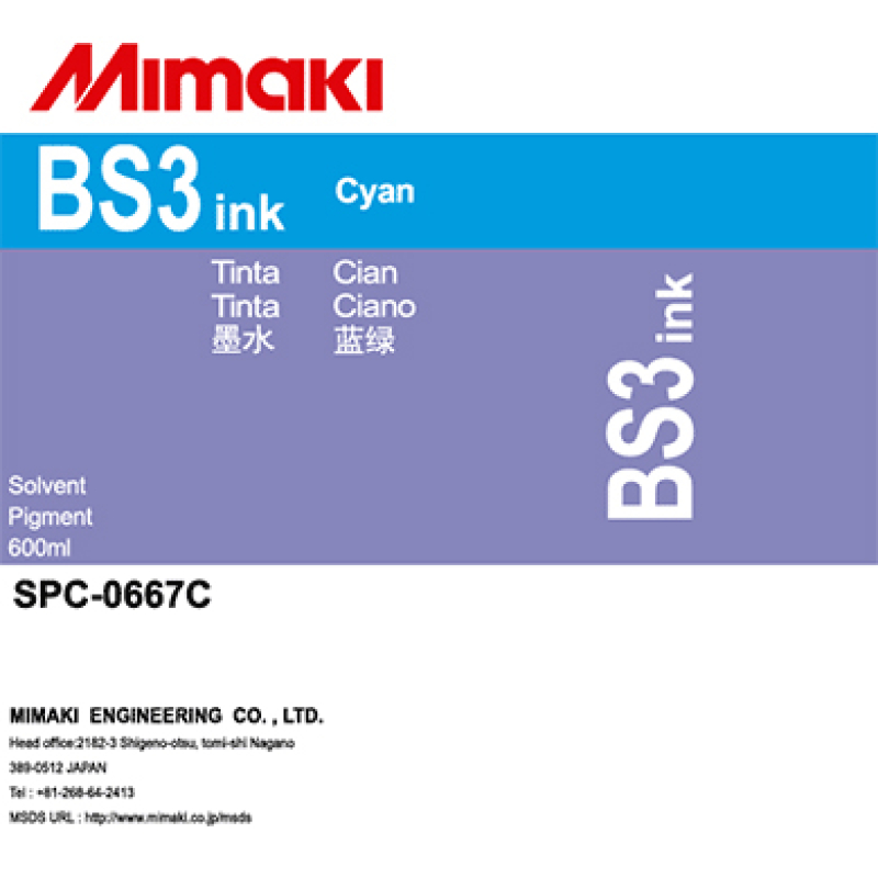 MIMAKI SPC-0667 BS3 Solvent ink pack 600ml